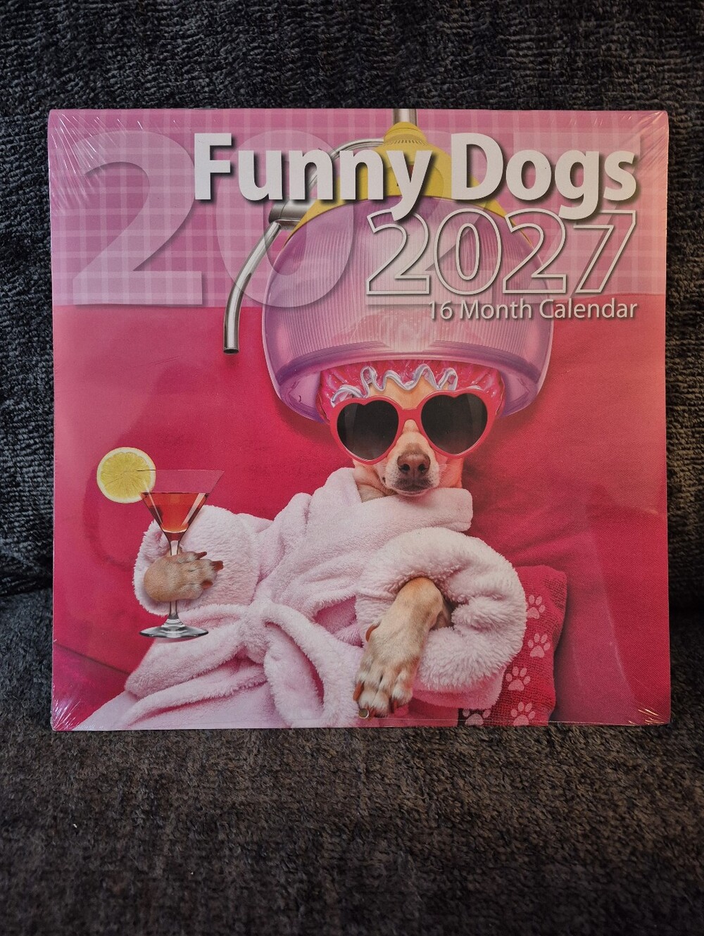 Funny Dogs 2027 Pink Wall Calendar